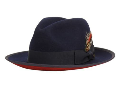 EPOCH - WOOL FELT FEDORA HATS WITH GROSGRAIN BAND & FEATHER HE122